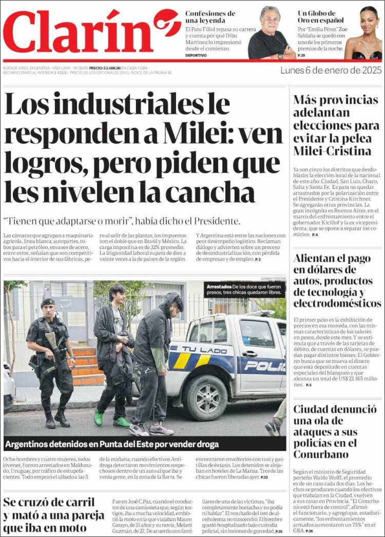 Portada de Clarín (Argentina)
