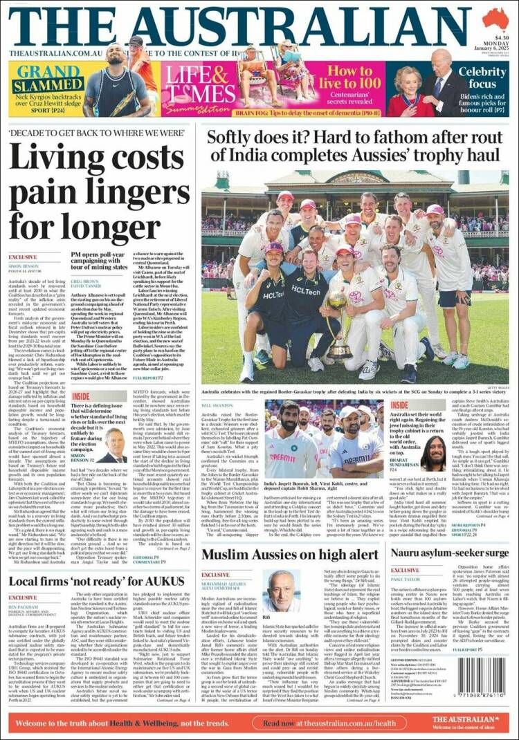 Portada de The Australian (Australia)