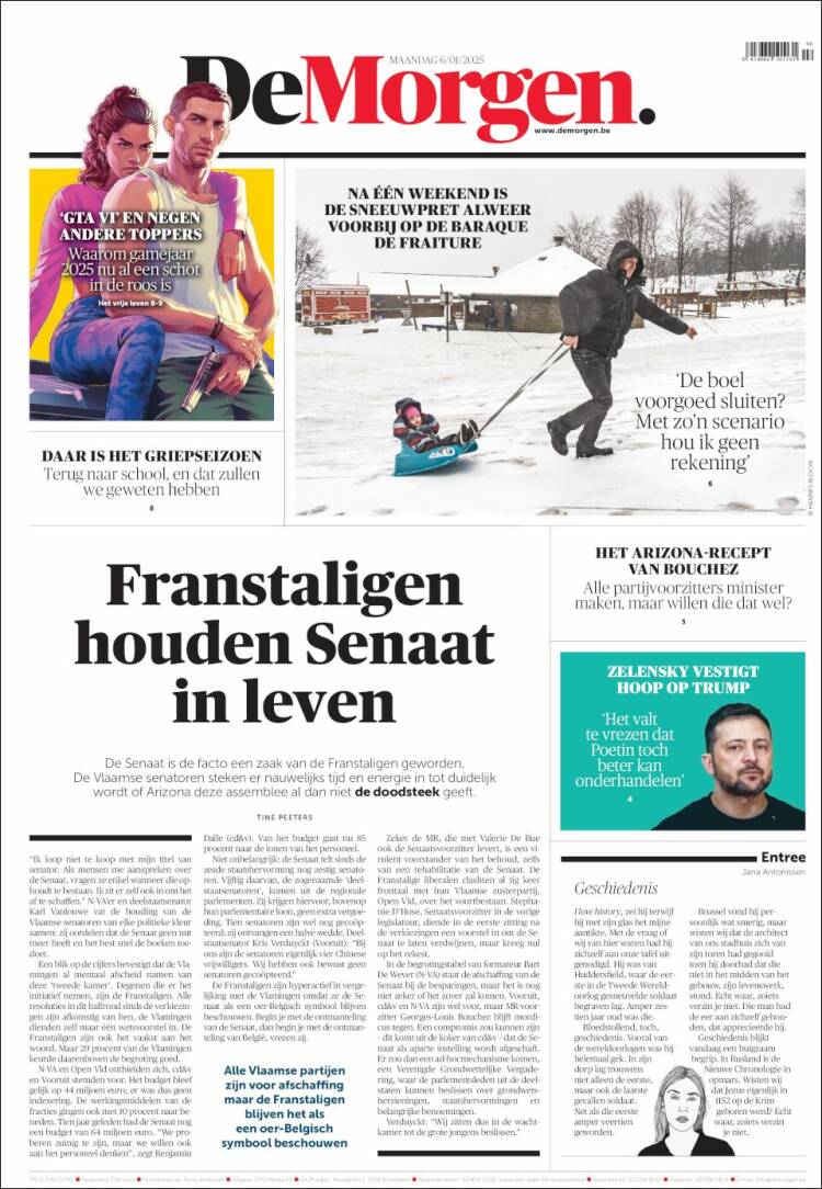 Portada de De Morgen (B&eacute;lgica)
