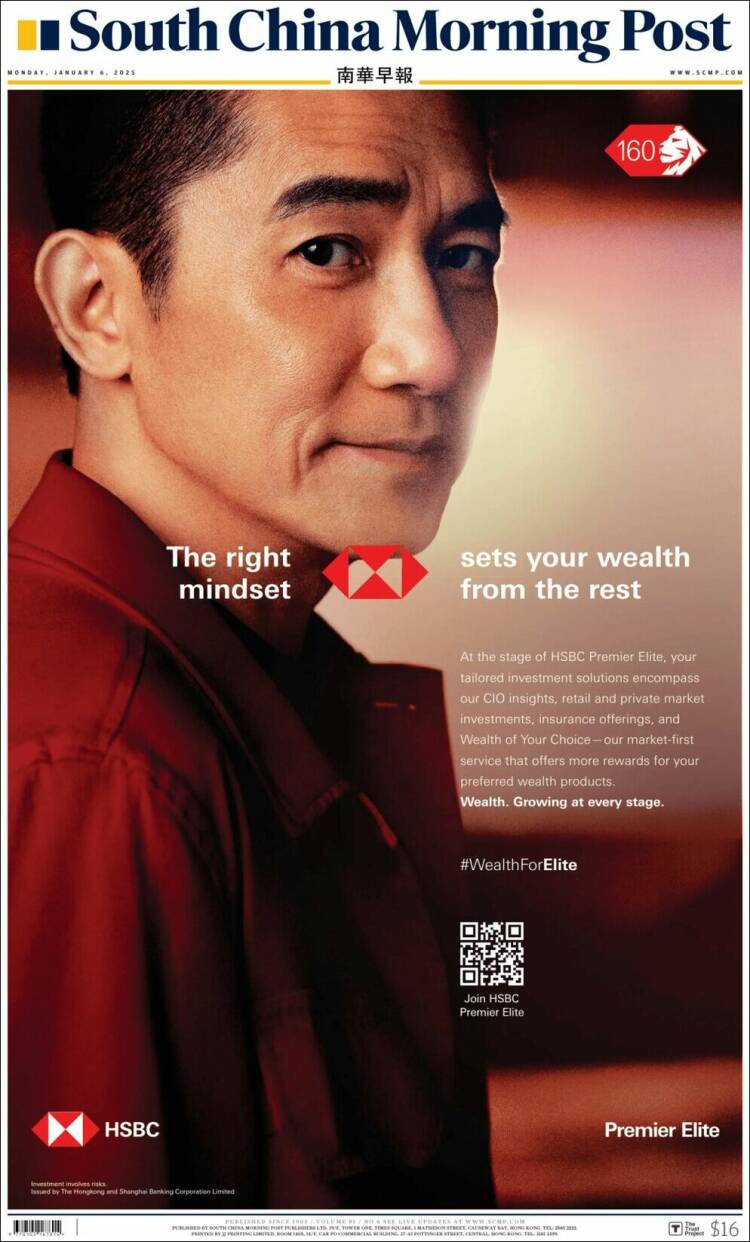 Portada de South China Morning Post (China)