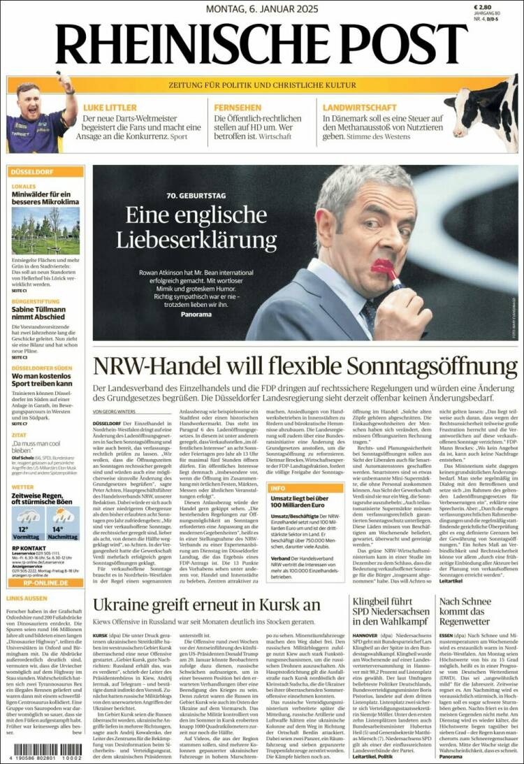 Portada de Rheinische Post (Alemania)