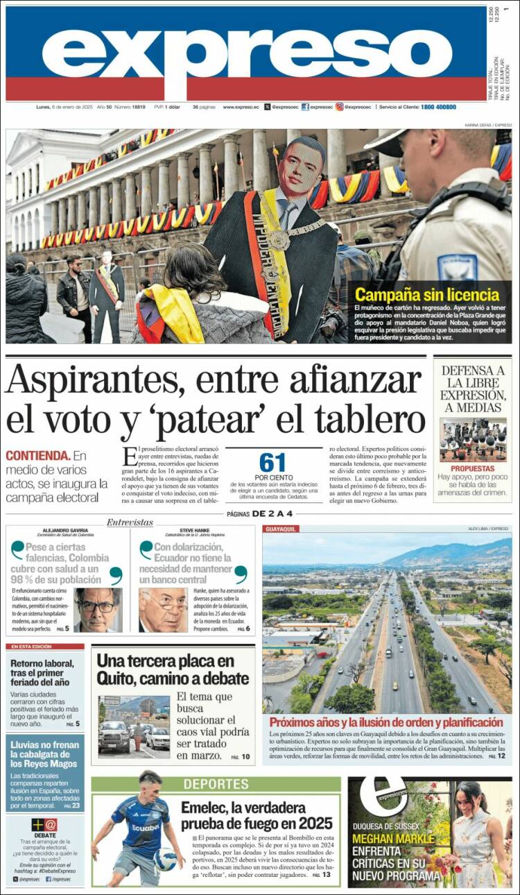 Portada de Expreso (Ecuador)