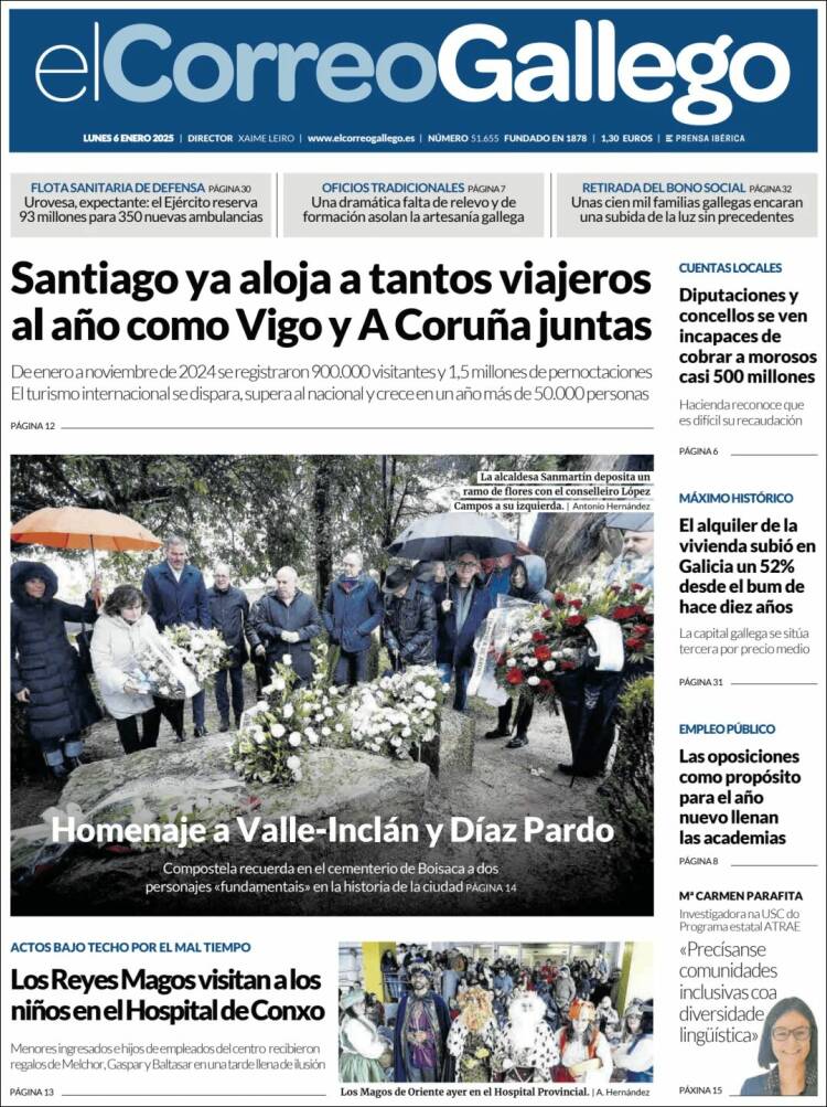 Portada de El Correo Gallego (España)