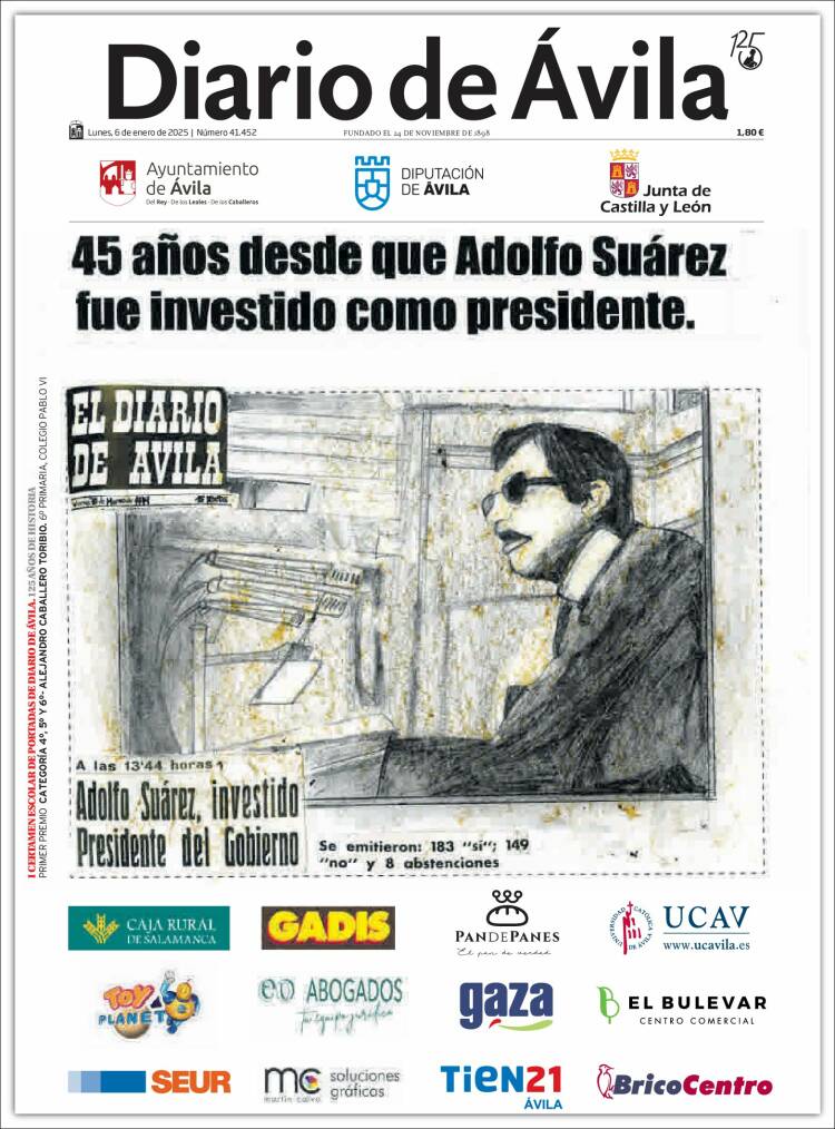 Portada de Diario de Ávila (España)