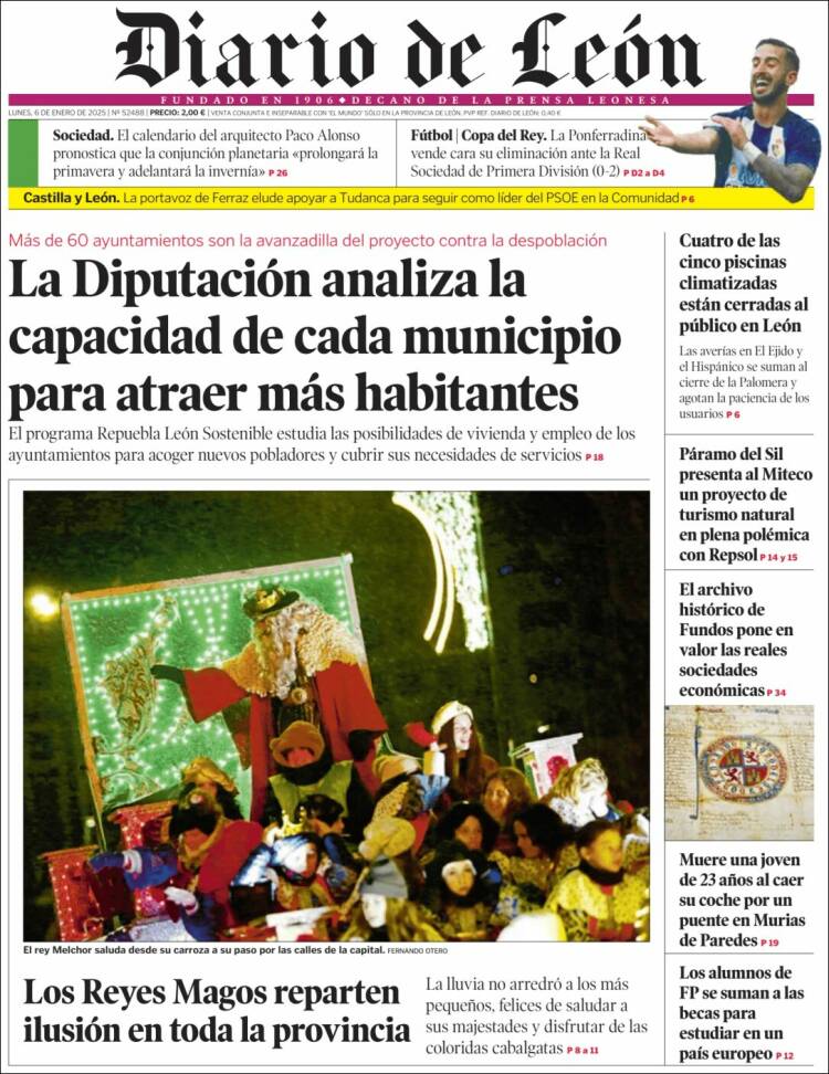 Portada de Diario de León (España)