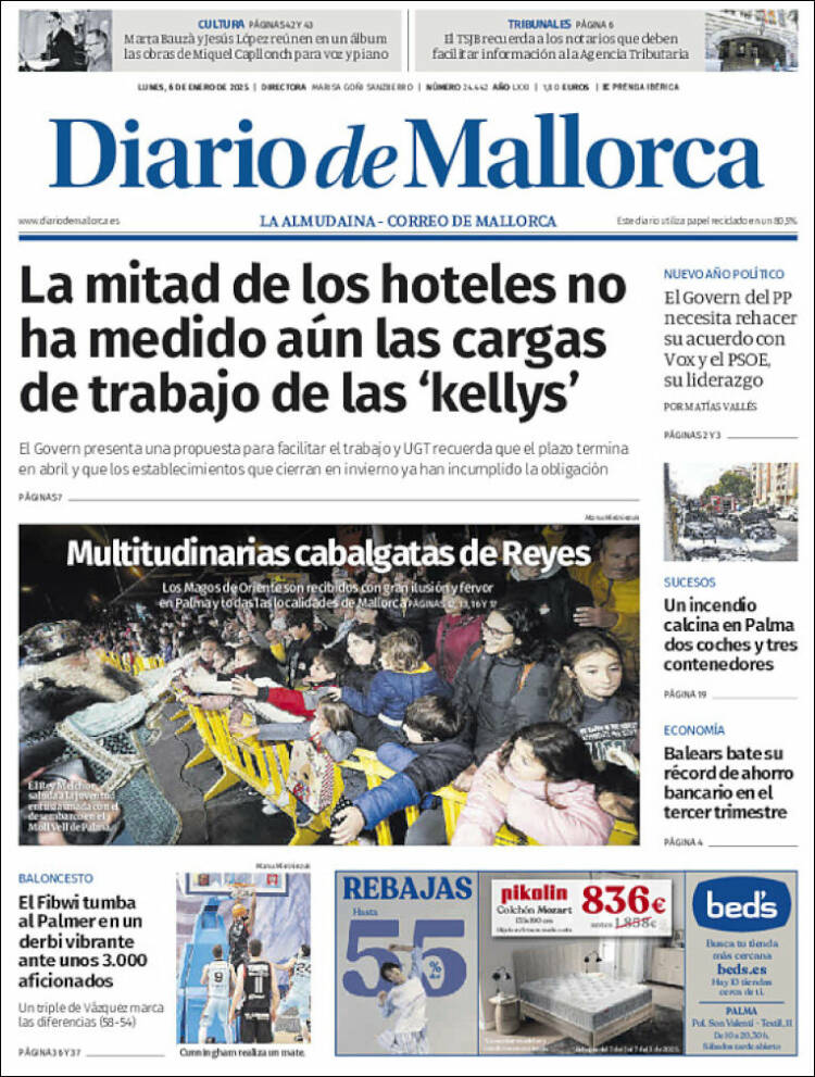 Portada de Diario de Mallorca (España)