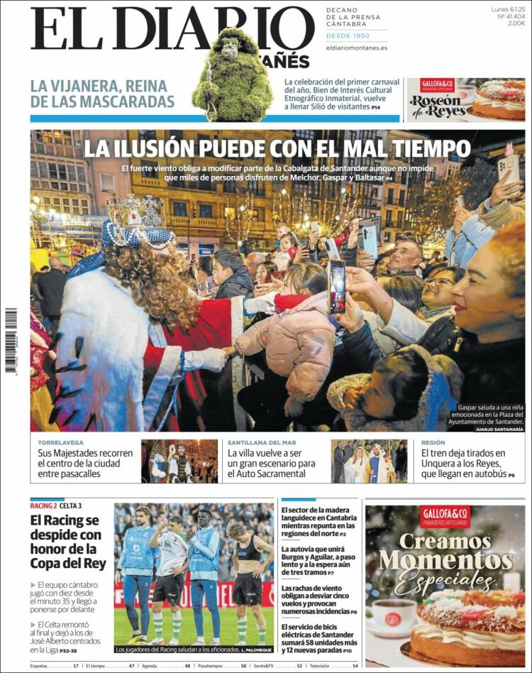 Portada de El Diario Montañés (España)
