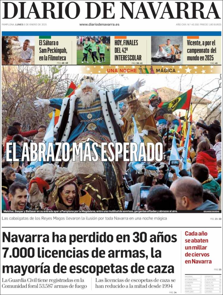 Portada de Diario de Navarra (España)