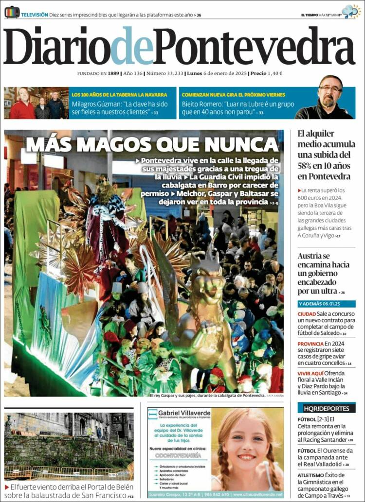 Portada de Diario de Pontevedra (España)