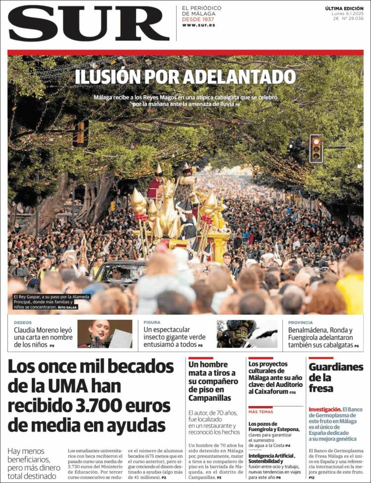 Portada de Diario el Sur (España)