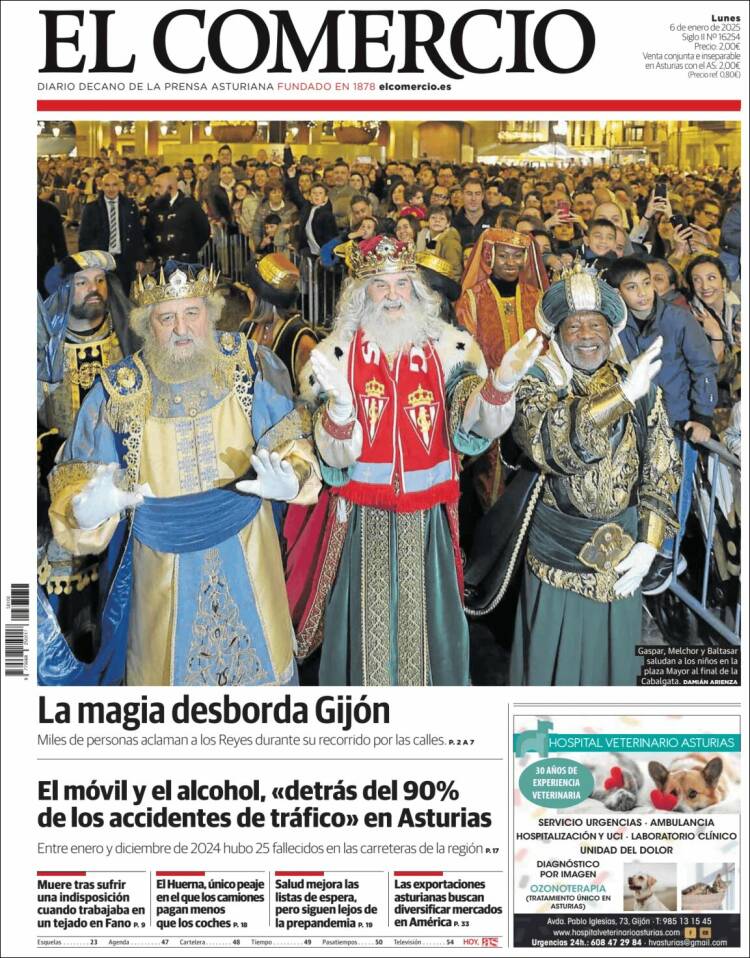 Portada de El Comercio - Gijón (España)