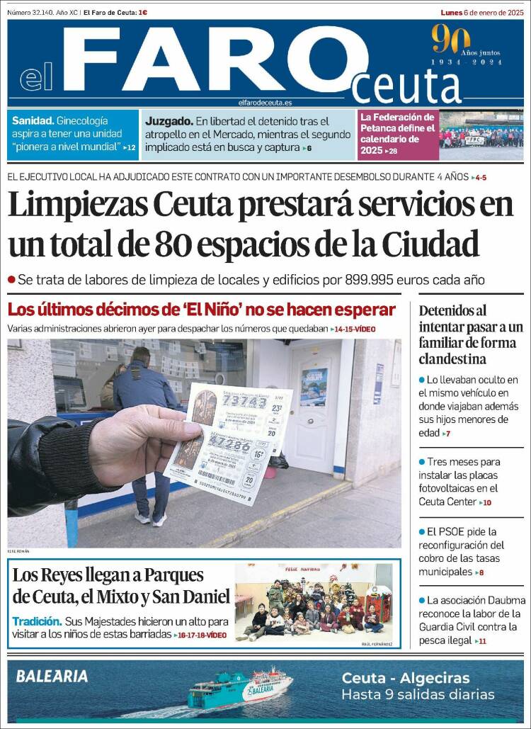 Portada de El Faro de Ceuta (España)