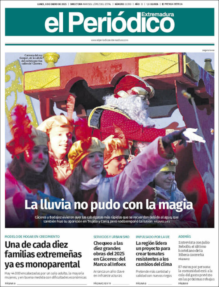 Portada de El Periódico de Extremadura (España)