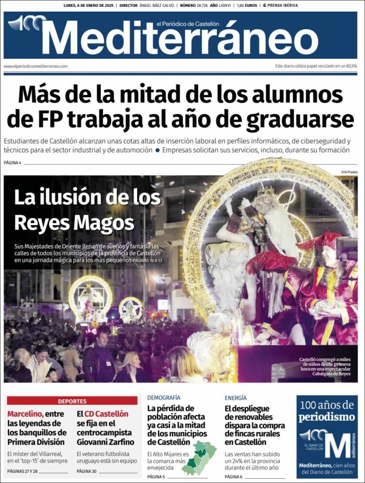Portada de El Periódico Mediterraneo (España)