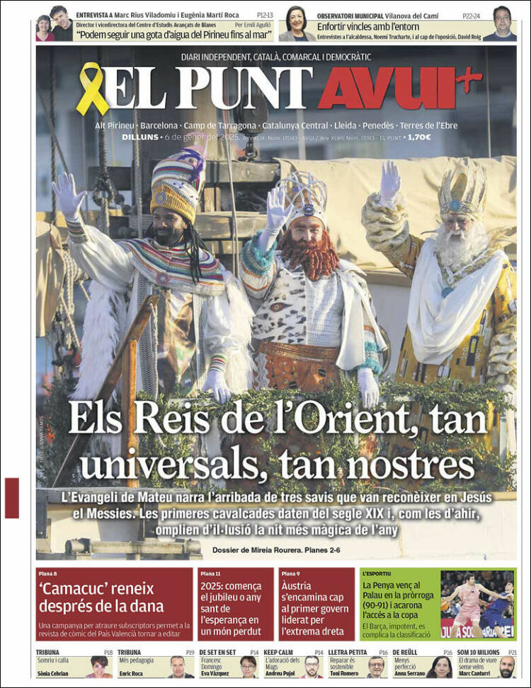 Portada de El Punt Avui (España)