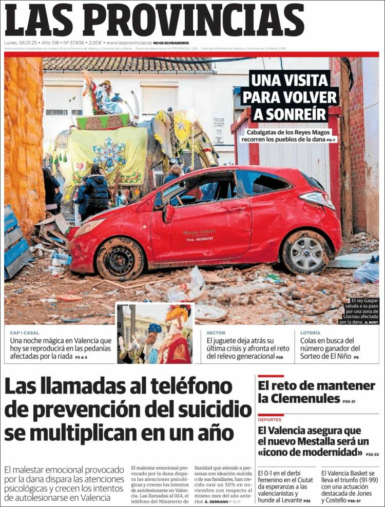 Portada de Las Provincias (España)