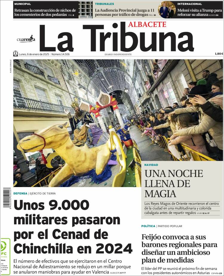 Portada de La Tribuna de Albacete (España)