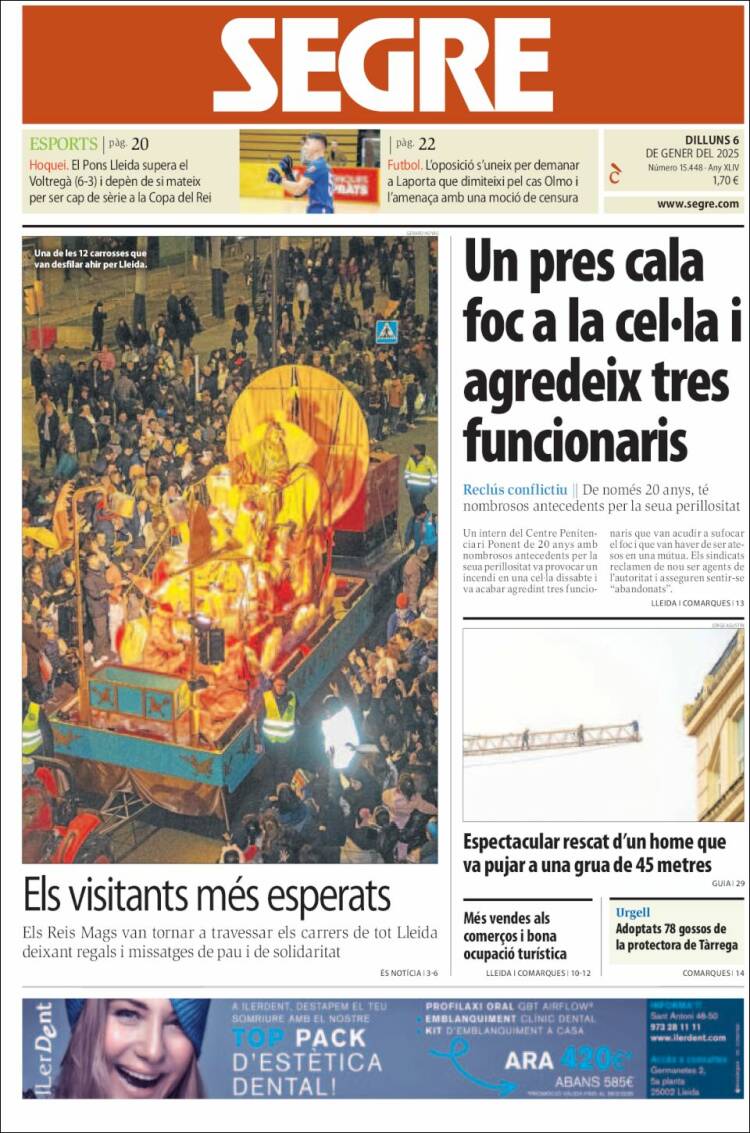 Portada de Segre (España)