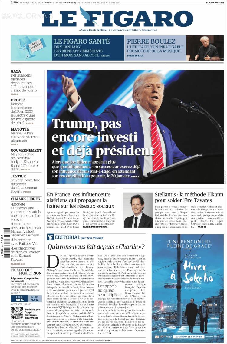 Portada de Le Figaro (Francia)