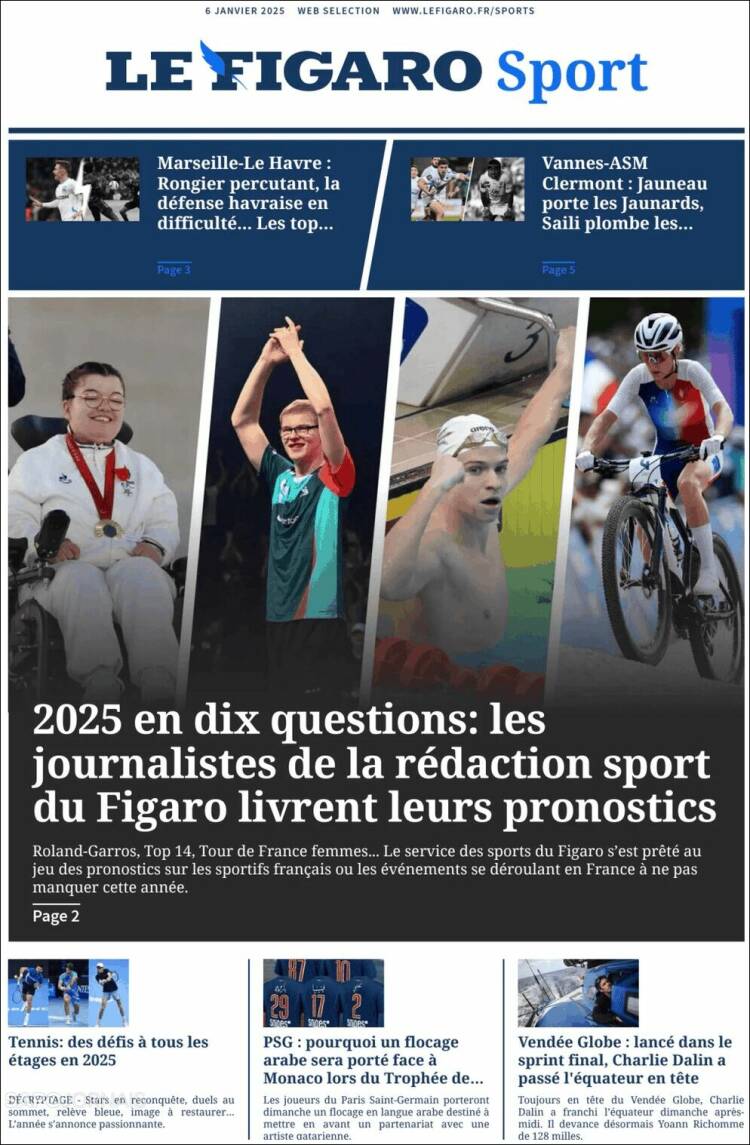 Portada de Le Figaro Sport (Francia)