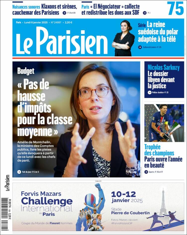 Portada de Le Parisien (Francia)