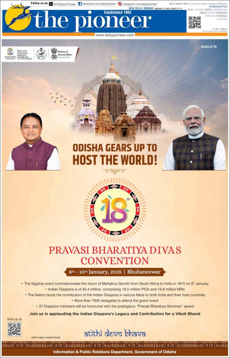 Portada de The Pioneer (India)