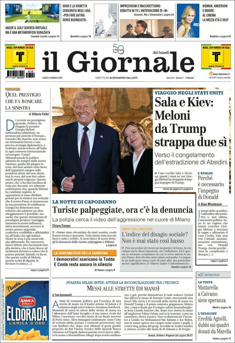 Portada de il Giornale (Italia)
