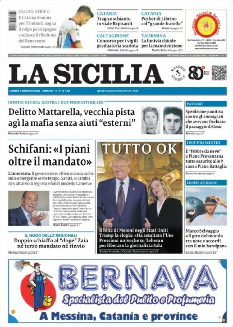 Portada de La Sicilia (Italia)