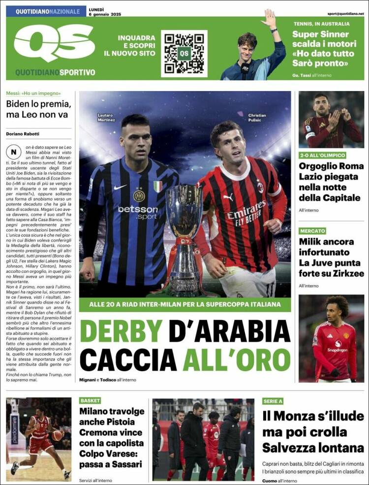 Portada de Quotidiano Sportivo (Italia)