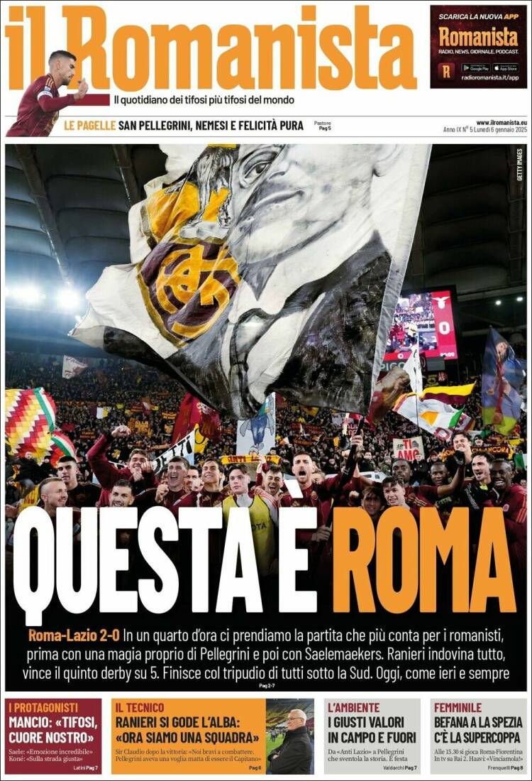 Portada de Romanista (Italia)