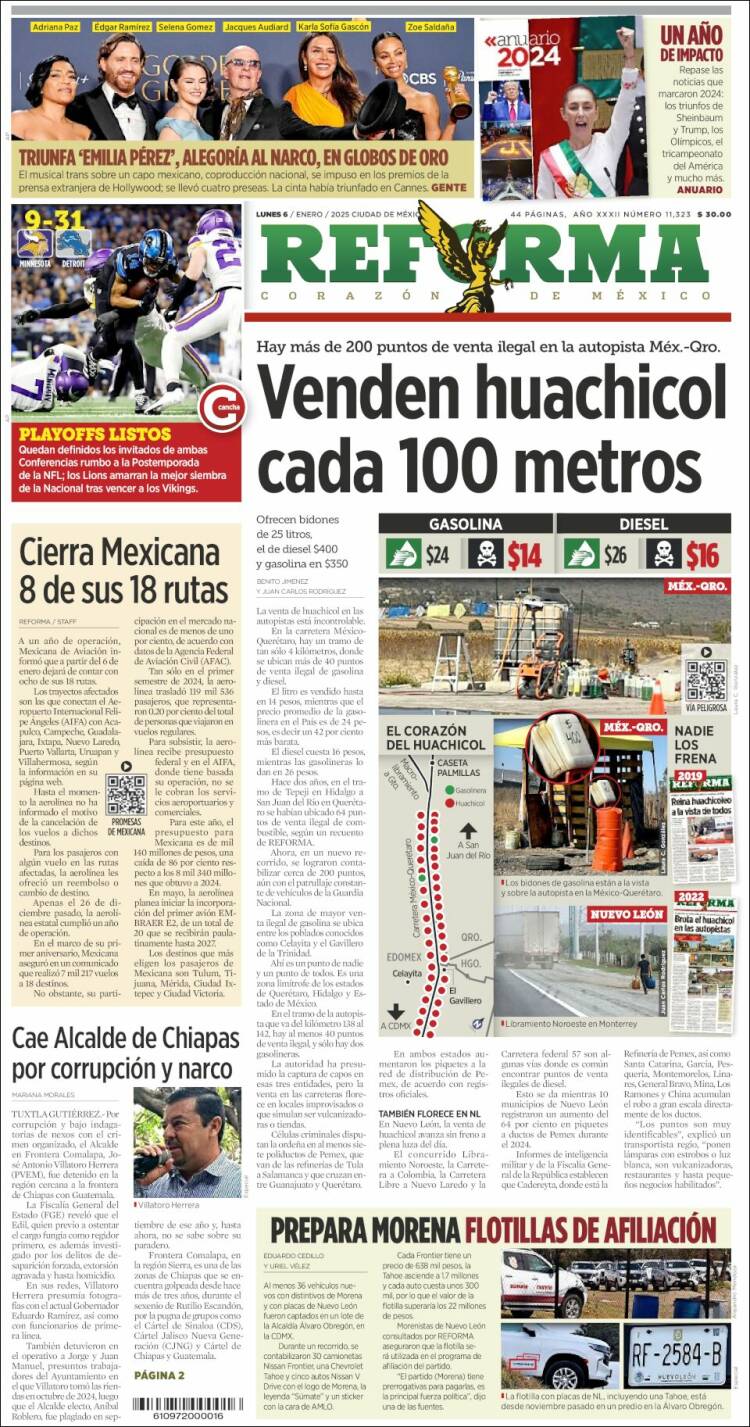 Portada de Reforma (México)