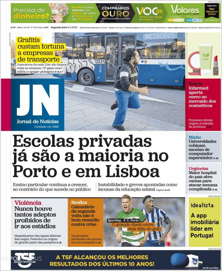 Portada de Jornal de Notícias (Portugal)