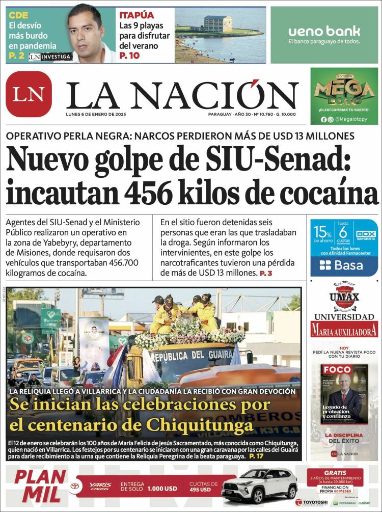 Portada de La Nación (Paraguay)
