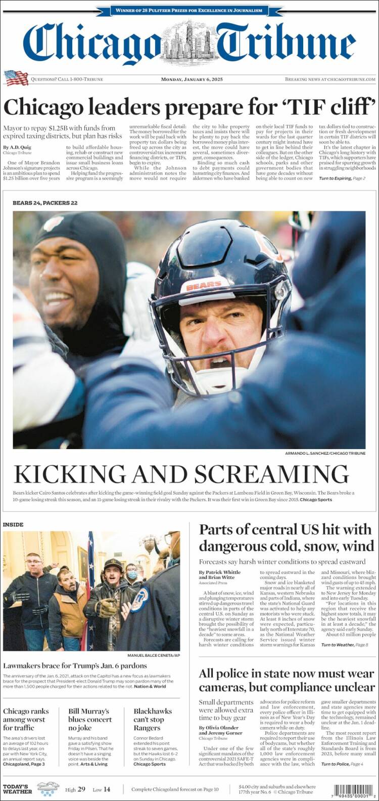 Portada de Chicago Tribune (USA)