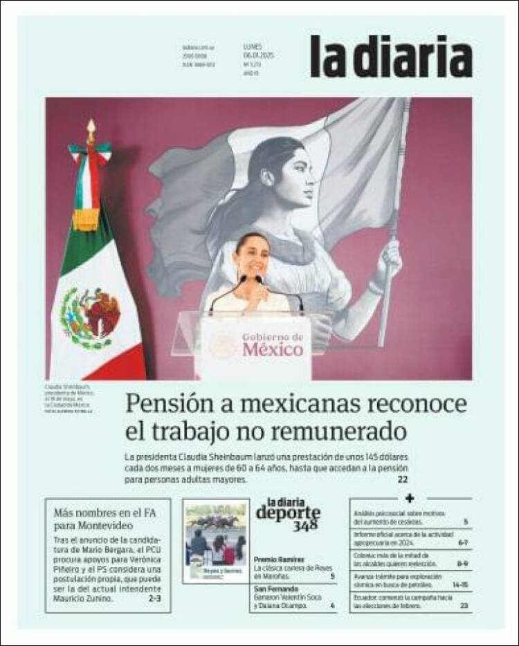 Portada de La Diaria (Uruguay)