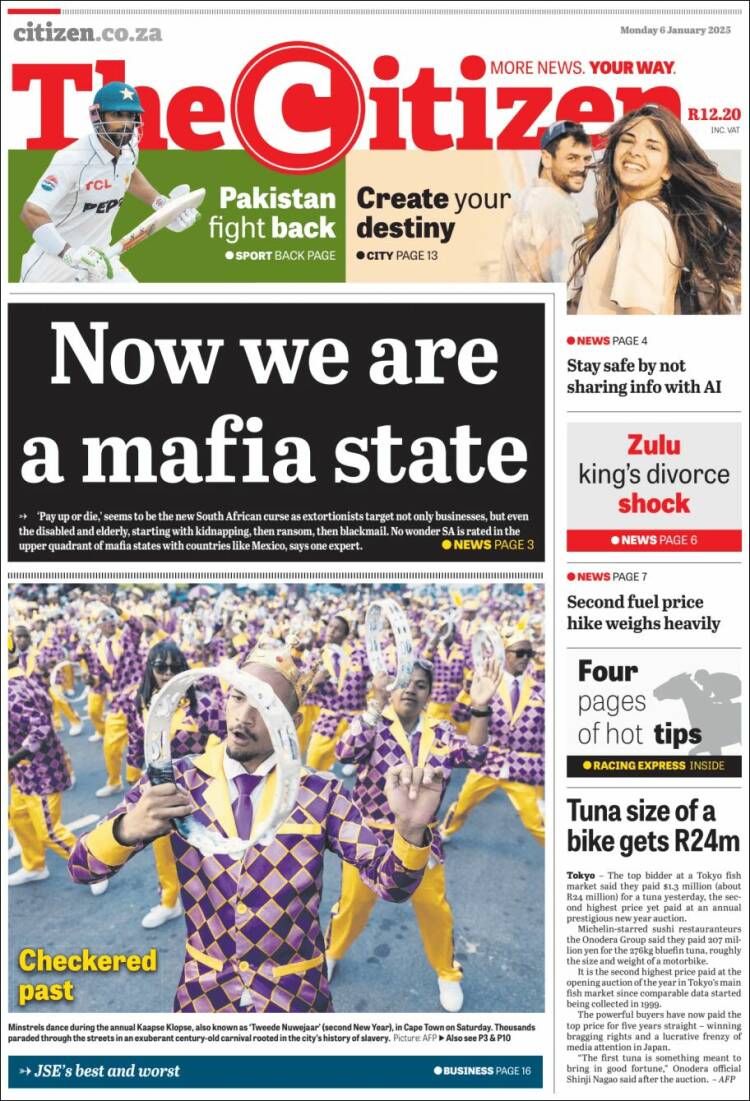 Portada de The Citizen (Sud&aacute;frica)