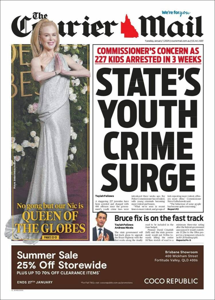 Portada de The Courier-Mail (Australia)
