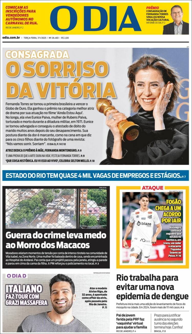 Portada de O Dia (Brasil)
