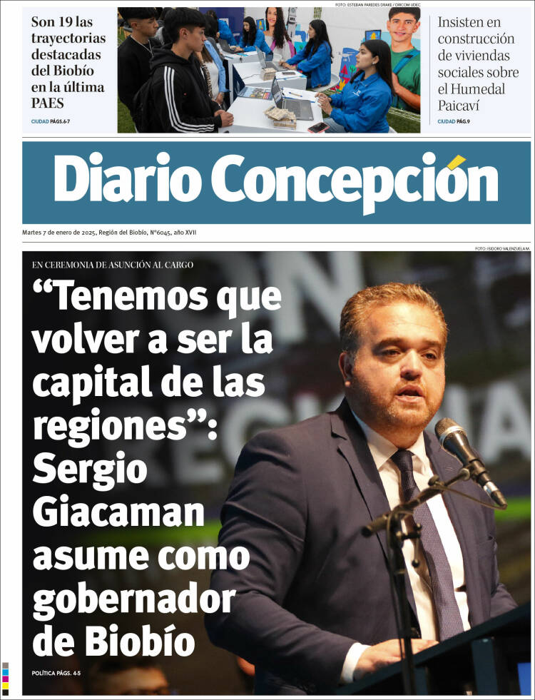 Portada de Diario de Concepción (Chile)