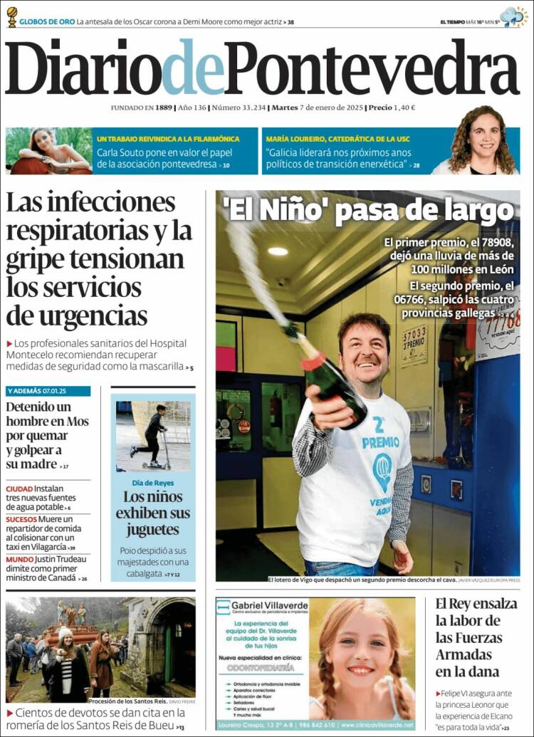 Portada de Diario de Pontevedra (España)