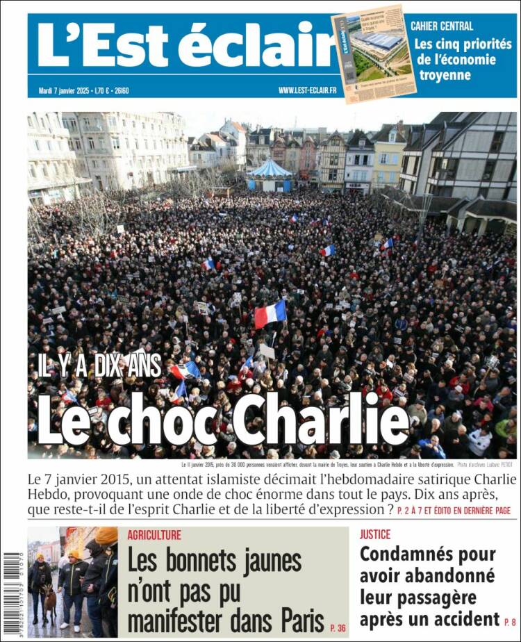 Portada de L'Est Eclair (Francia)