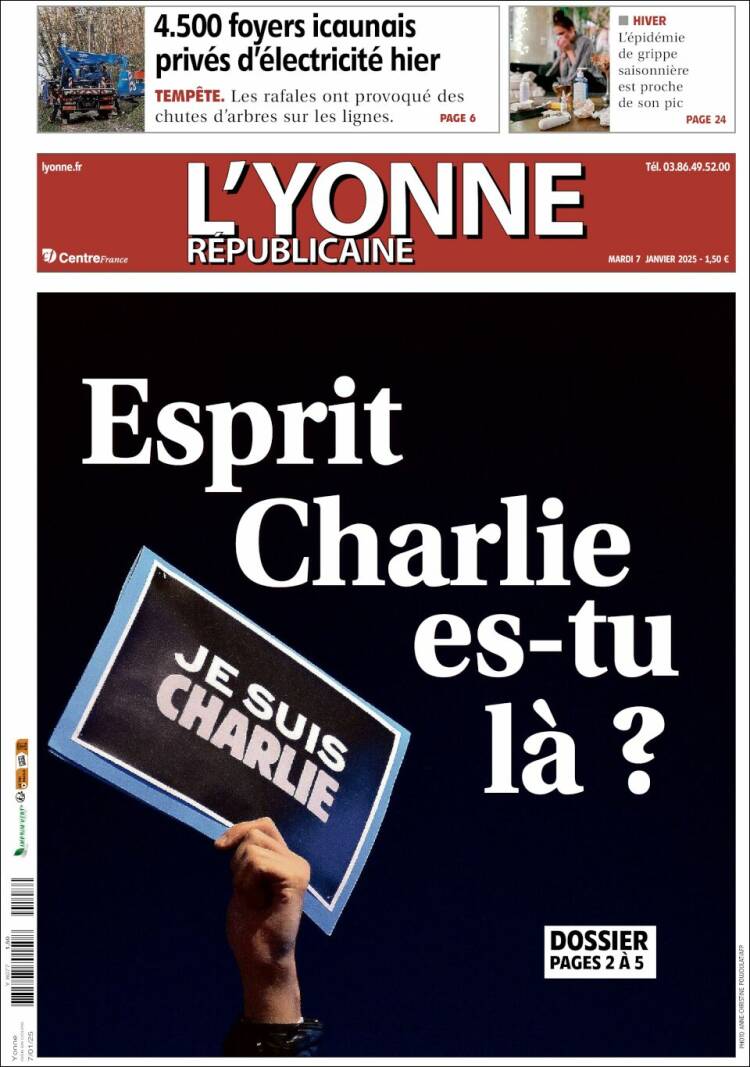 Portada de L'Yonne-Républicaine (Francia)