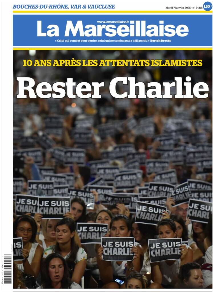 Portada de La Marseillaise (Francia)