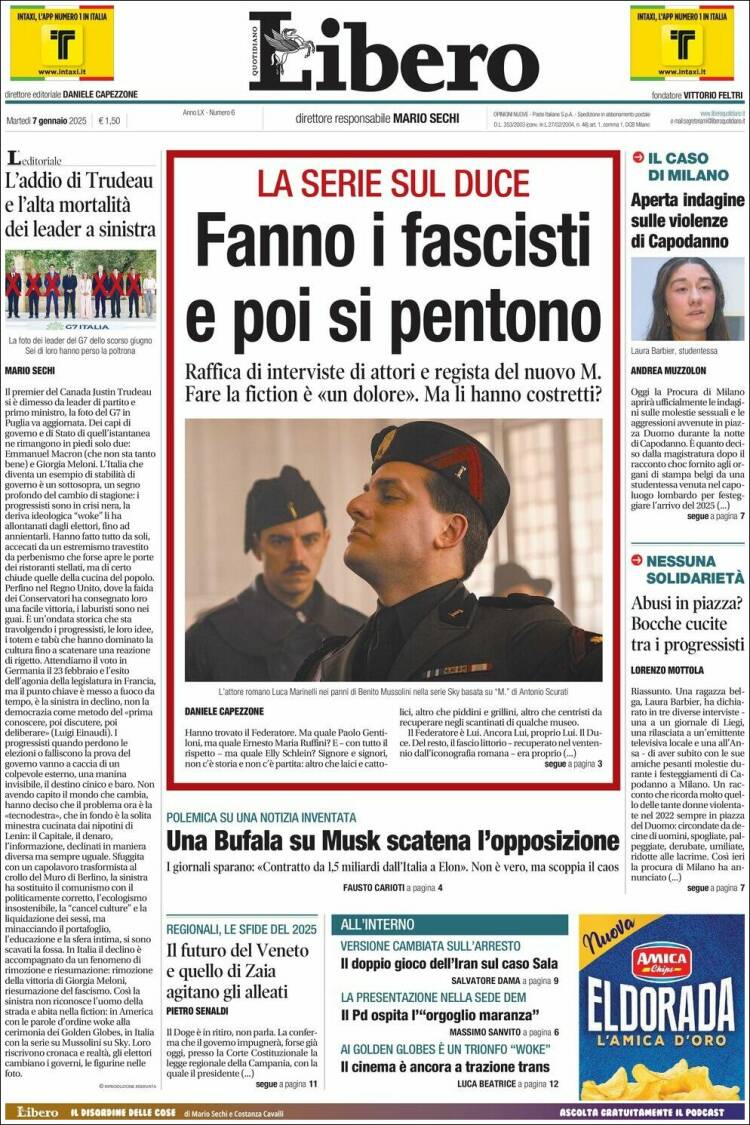 Portada de Libero (Italia)