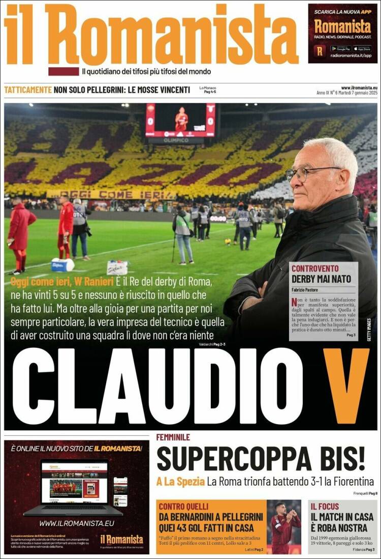 Portada de Romanista (Italia)