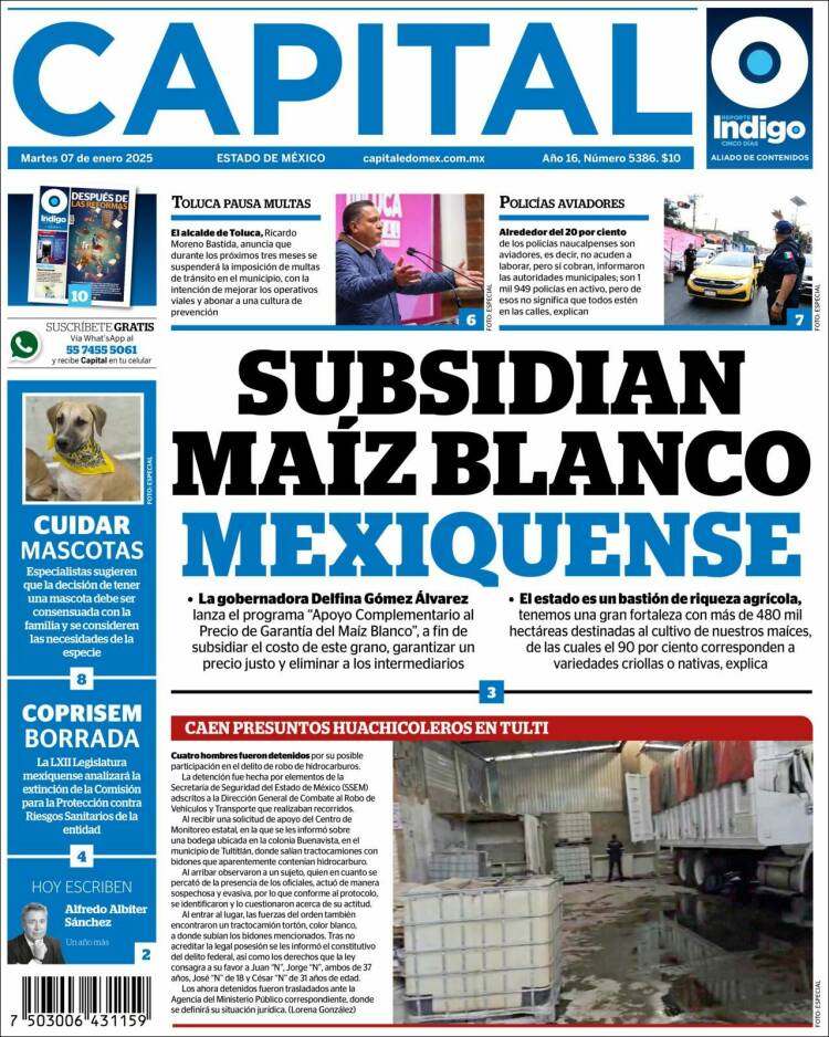 Portada de Capital México (México)