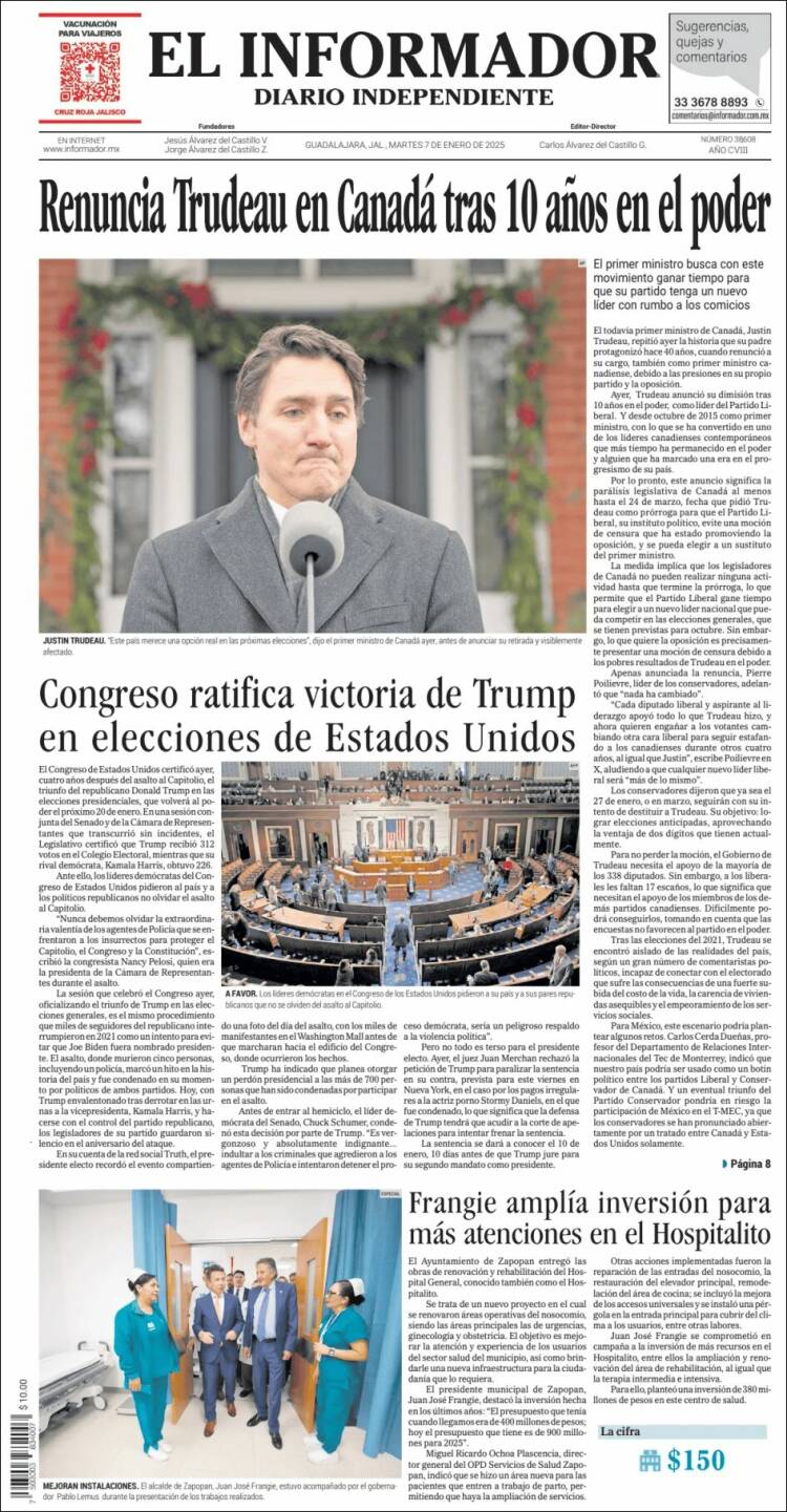 Portada de El Informador (México)