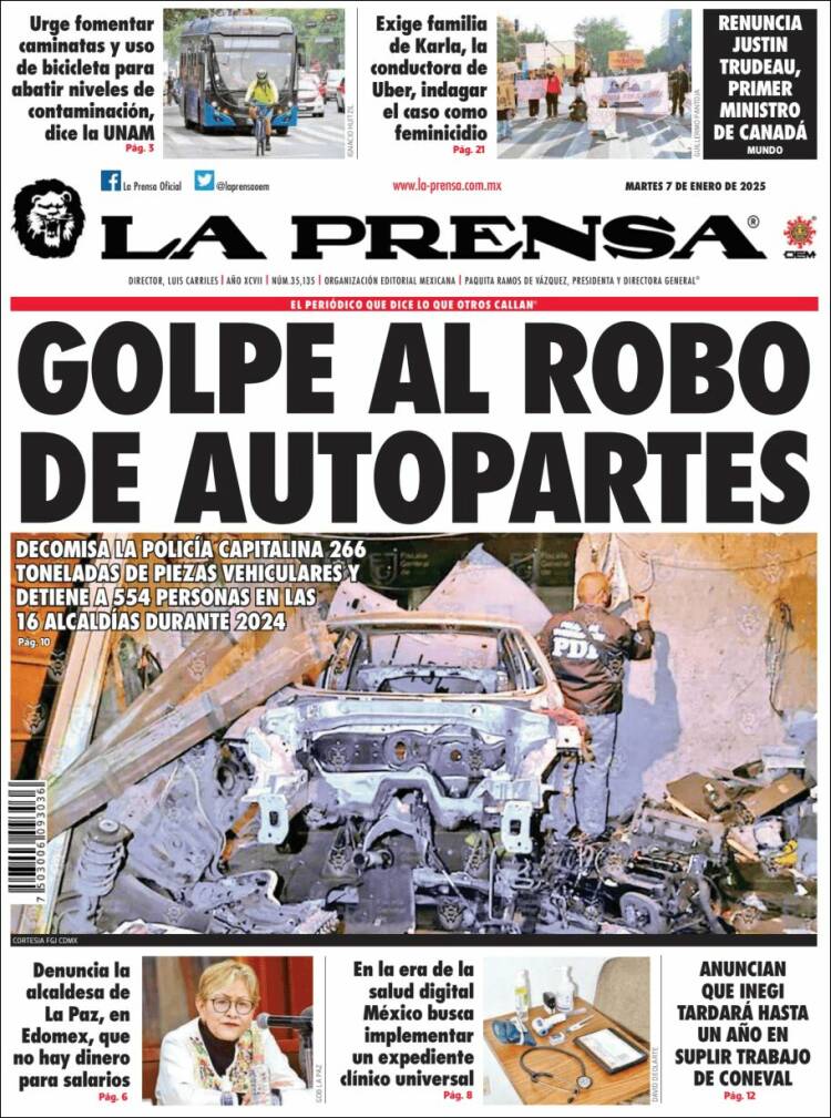 Portada de La Prensa (México)
