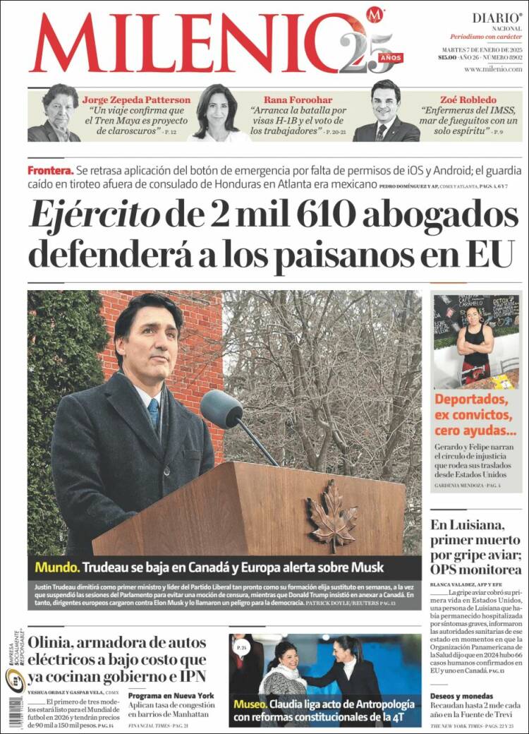 Portada de Milenio (México)