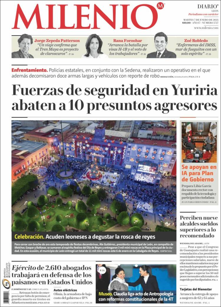 Portada de Milenio de León (México)